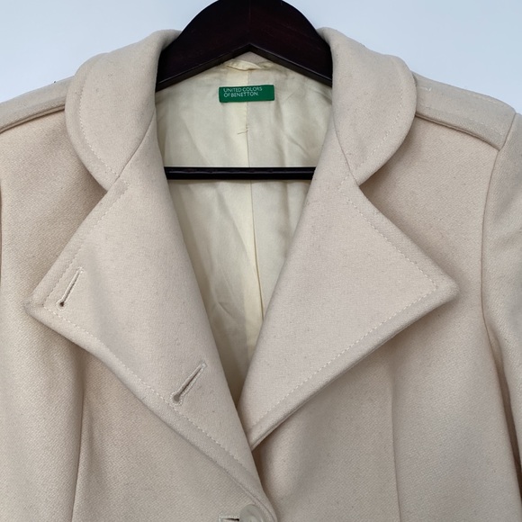 United Colors of Benetton Cream Pea Coat. - Picture 5 of 11
